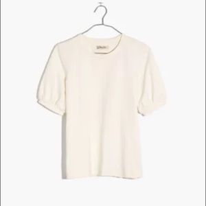 Madewell White Puff Sleeve Top